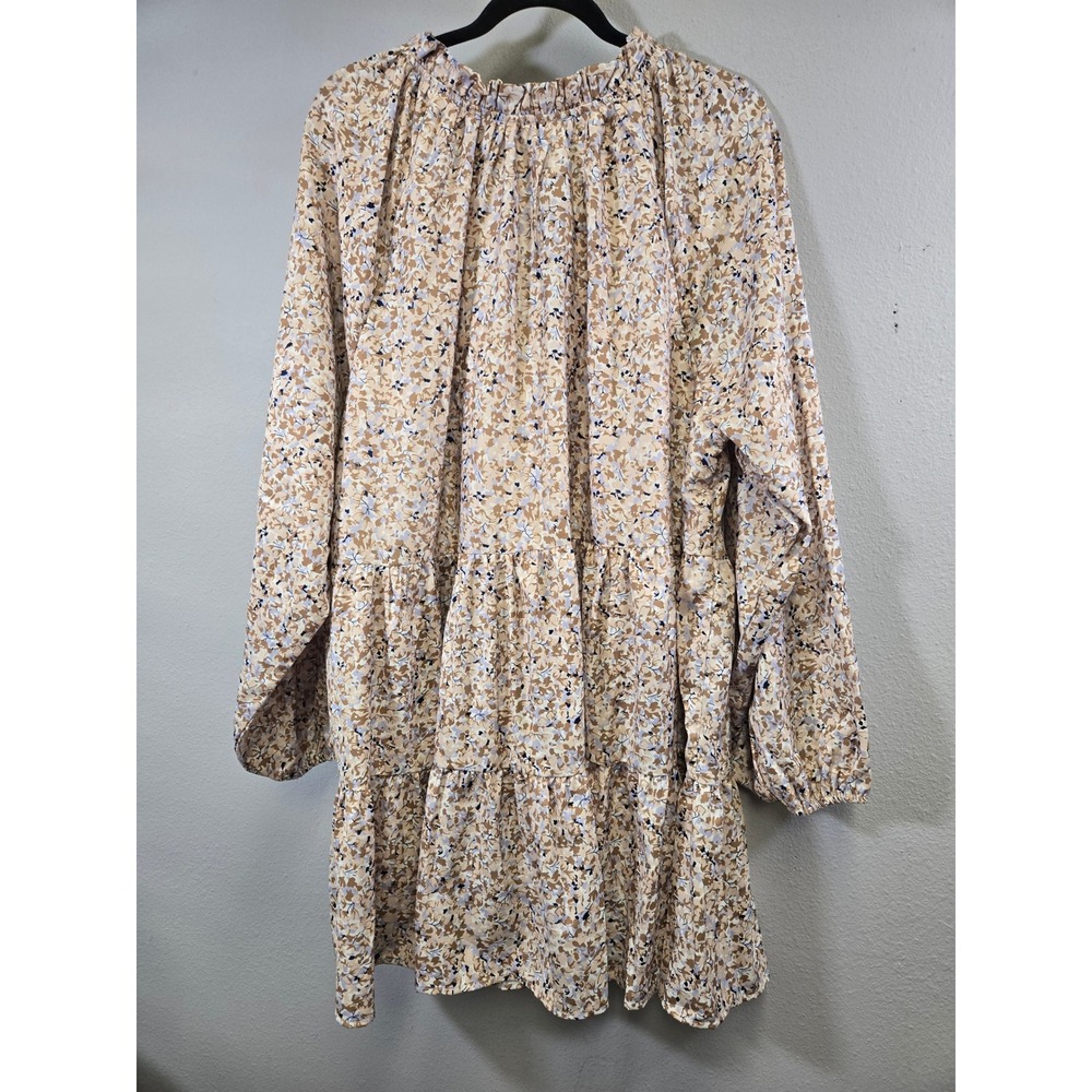 Ellos Floral Tiered Boho Cottagecore Long Sleeve Mini Dress 1X 22/24 - Picture 5 of 8